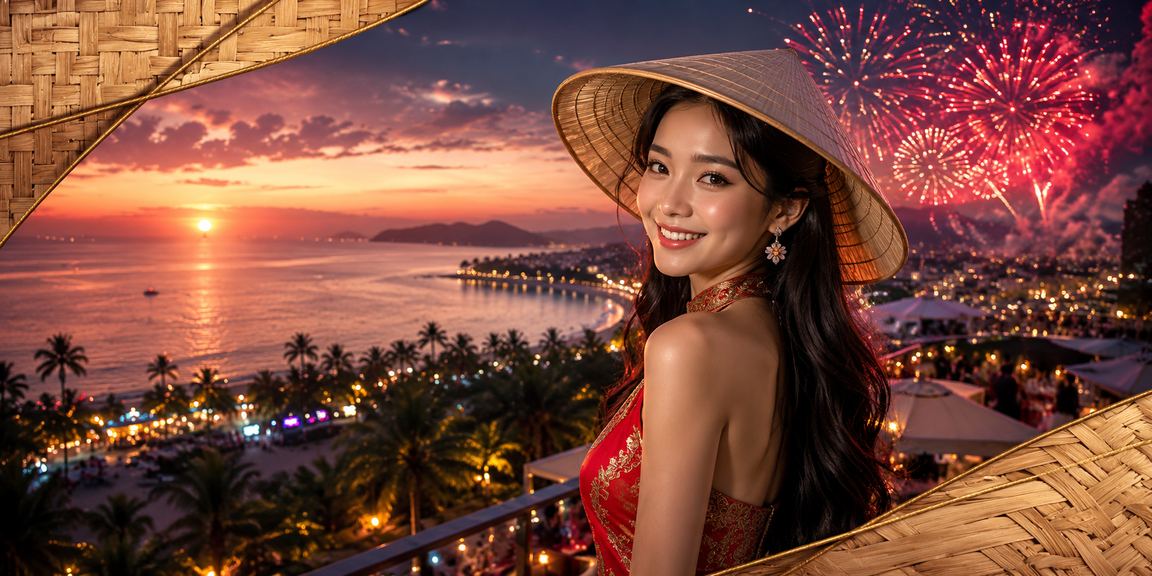 Du khách tại Phú Quốc mở điện thoại kiểm tra kết quả xổ số và các ưu đãi trực tuyến